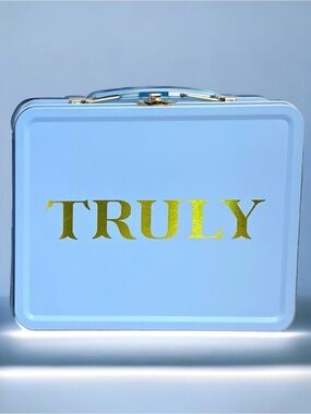 Truly Beauty Blue Tin Lunch Box Skincare/Makeup Storage Box | NWOT